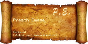 Presch Emese névjegykártya